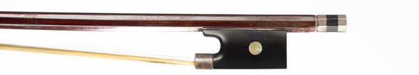 A silver-mounted violin bow, unbranded