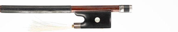 A silver-mounted violin bow, unbranded