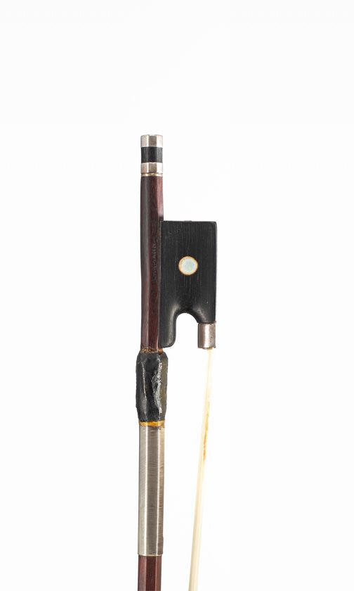 A silver-mounted violin bow by Lothar Hermann, Markneukirchen, circa 1950