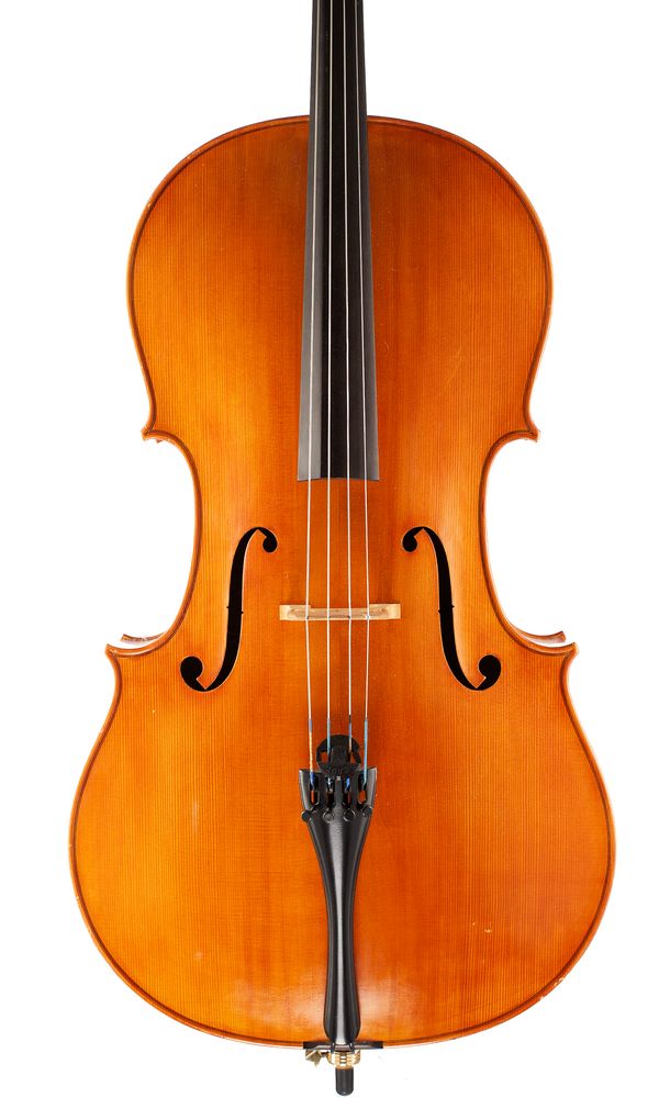 A cello, labelled Renzo Pasolini