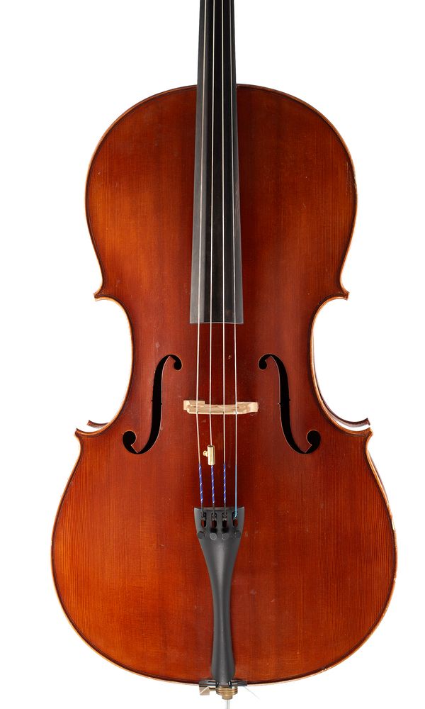 A cello, labelled Renzo Pasolini