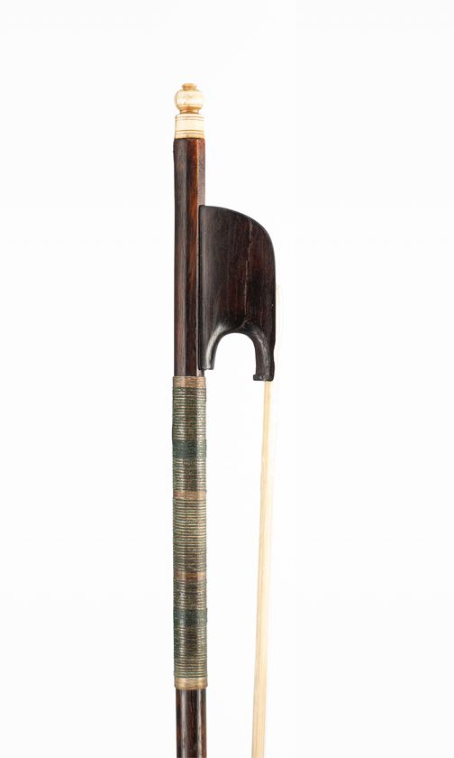 A bone-mounted transitional cello bow