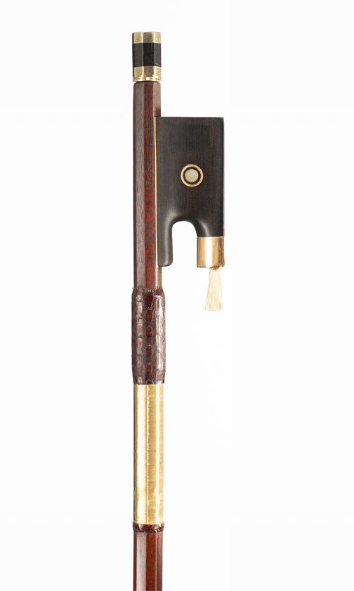 A gold-mounted viola bow, branded E. Sartory a Paris