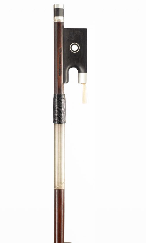 A silver-mounted violin bow, branded F. N. Voirin a Paris