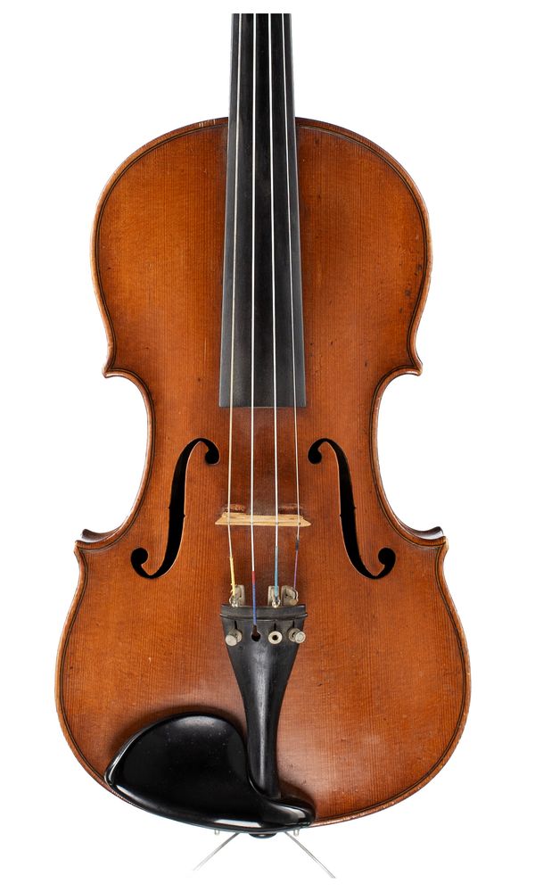 A violin, labelled Joseph Antonius Rocca