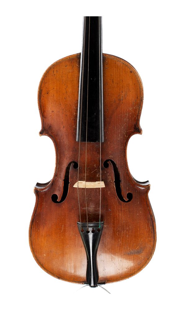 A three-quarter sized violin, unlabelled