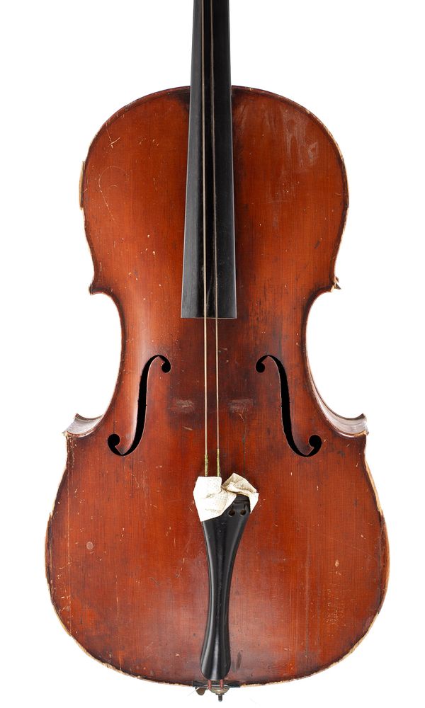 A  half-sized cello, unlabelled