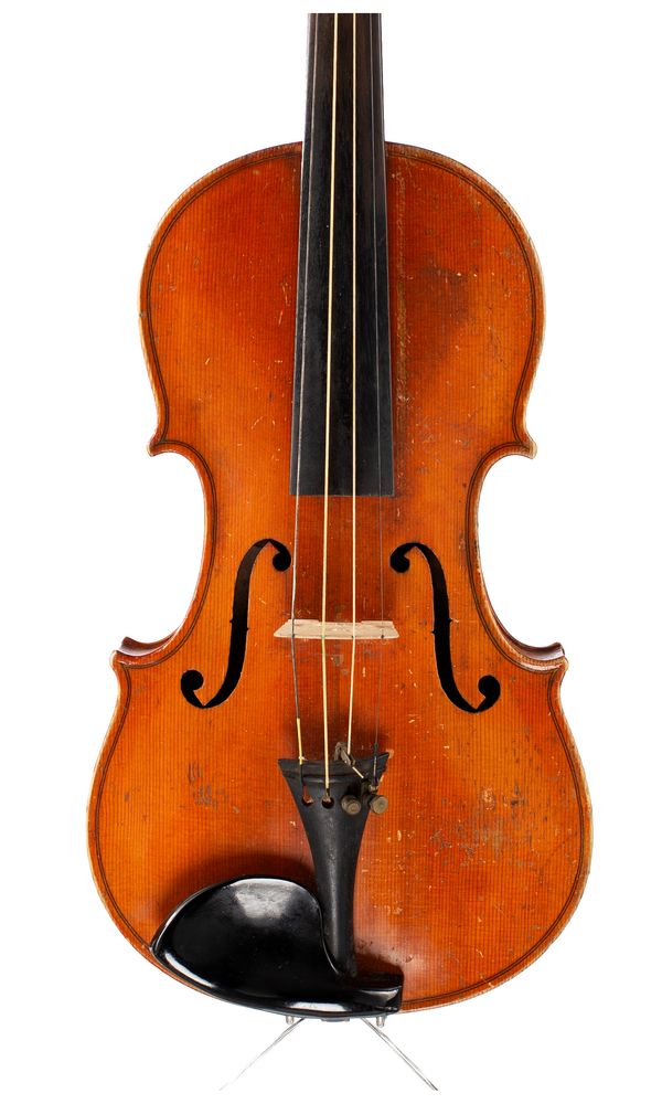 A violin, labelled Andreas Luther