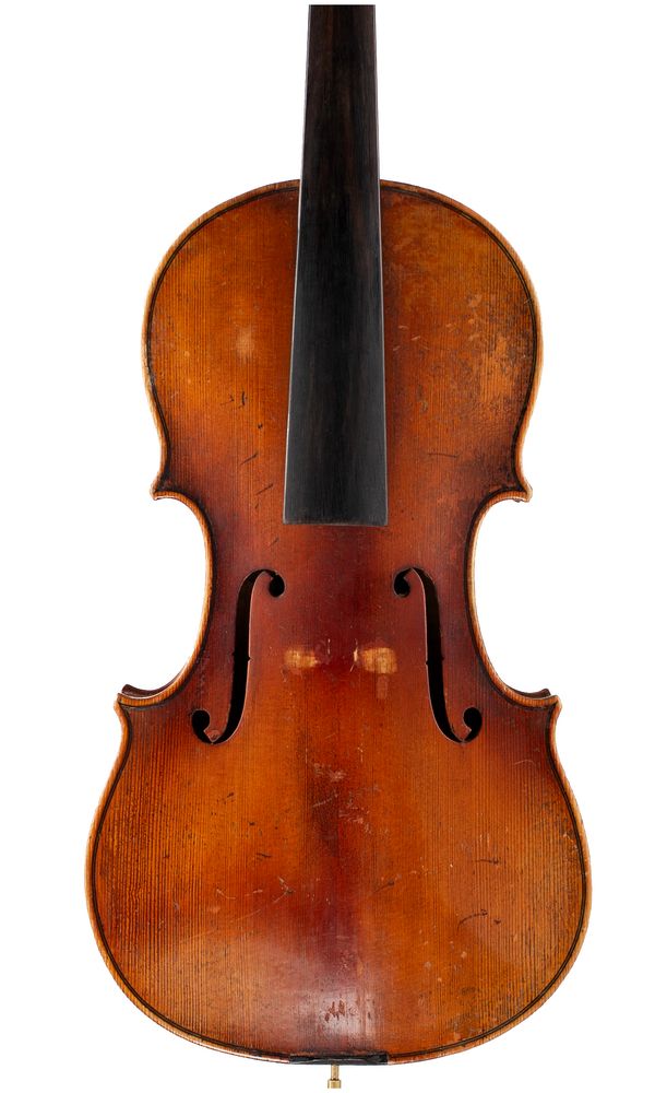 A violin, labelled Joh Bapt. Schweitzer