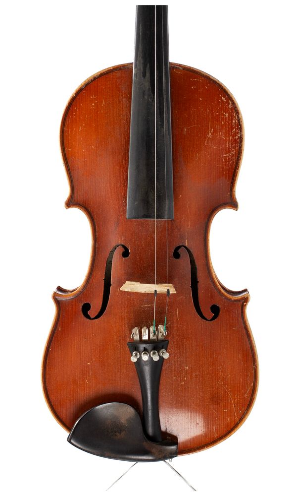 A violin, labelled Enrico Ceruti