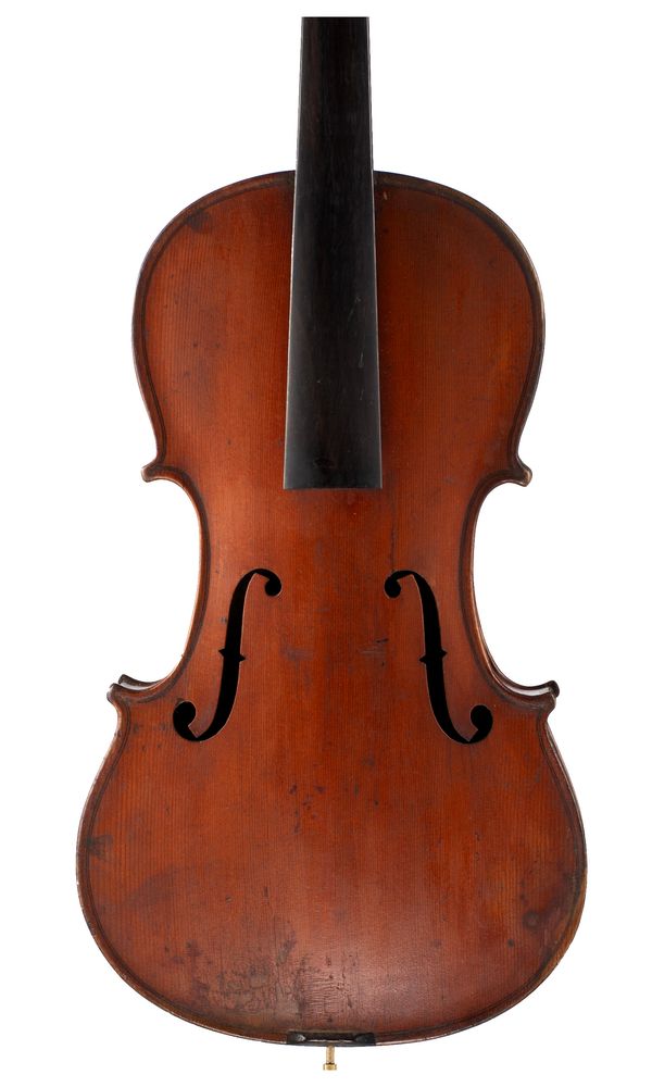 A violin, labelled M. Suzuki