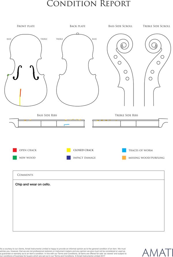 A cello, Germany, late 19th Century - condition report