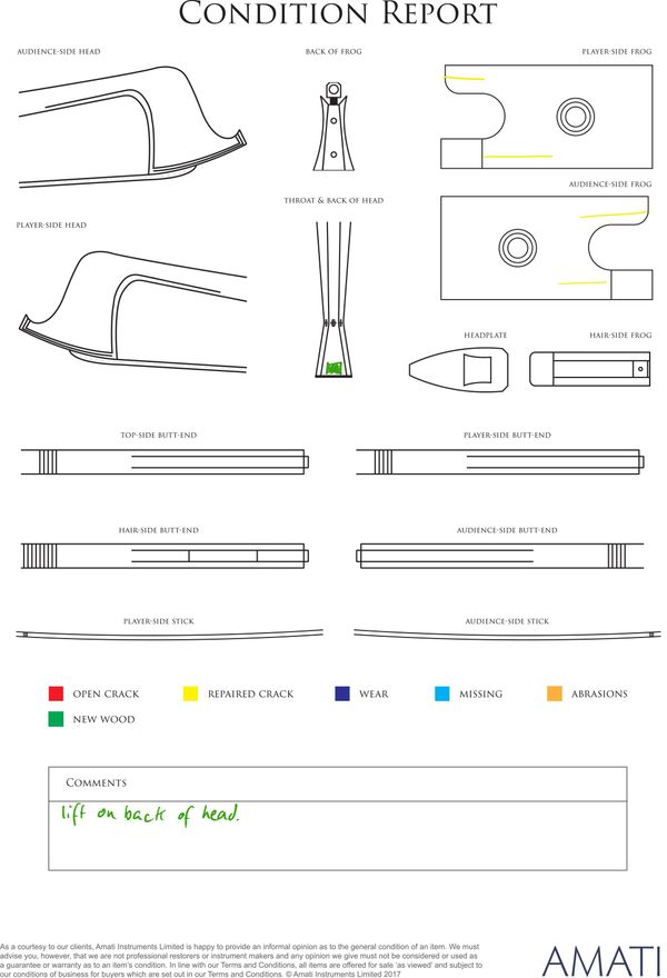 A silver-mounted violin bow, Germany, circa 1890 - condition report