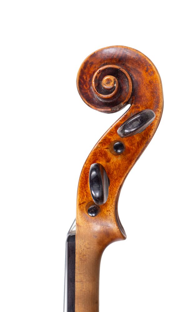 A violin, 19th Century - scroll