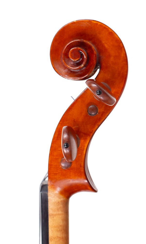 A viola by Miranda Karol Green, Caerphilly, 1980 - scroll