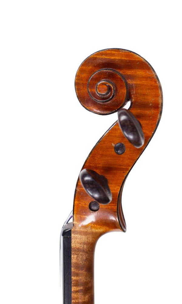 A violin, Mirecourt, circa 1900 - scroll