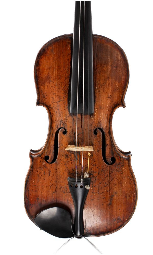 A violin, labelled Carlo Ferdinando Landolfi