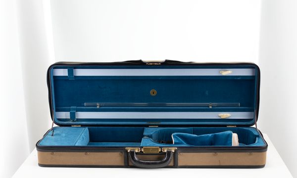 A violin case branded Gordge