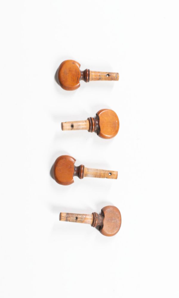 One set of cello pegs, varying sizes
