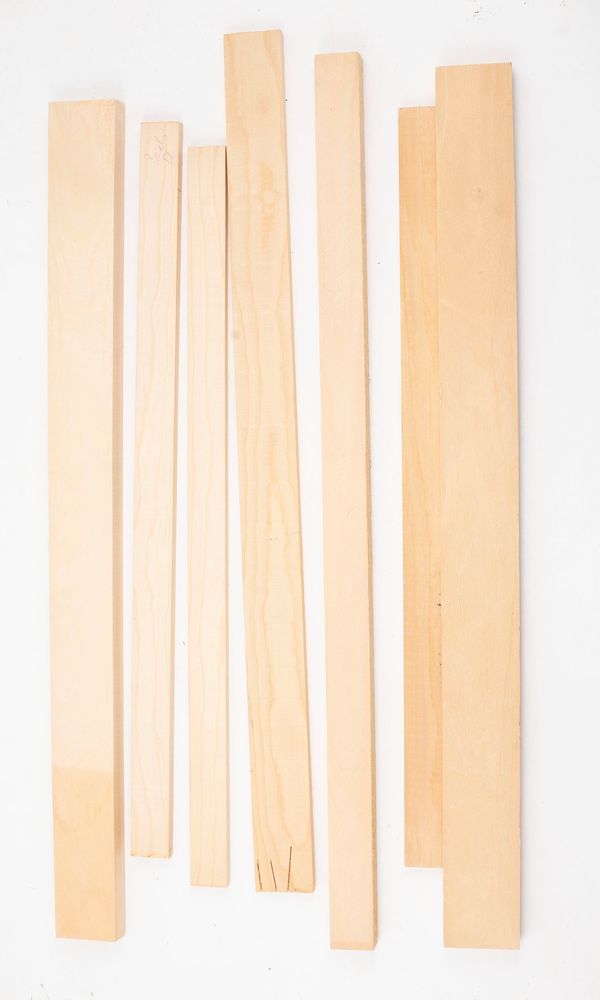 A bundle of cello bass bars, spruce
