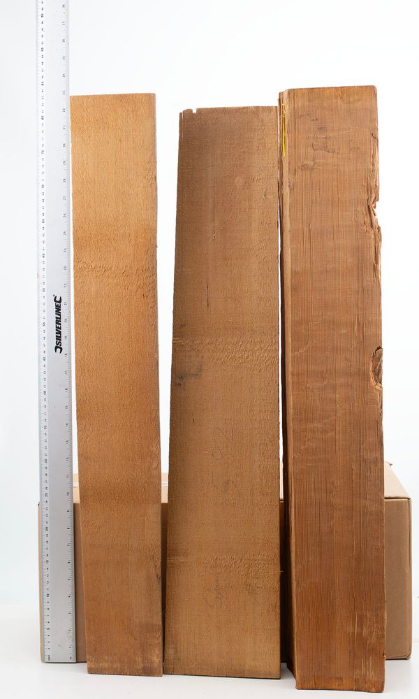 Three pieces of wood, spruce