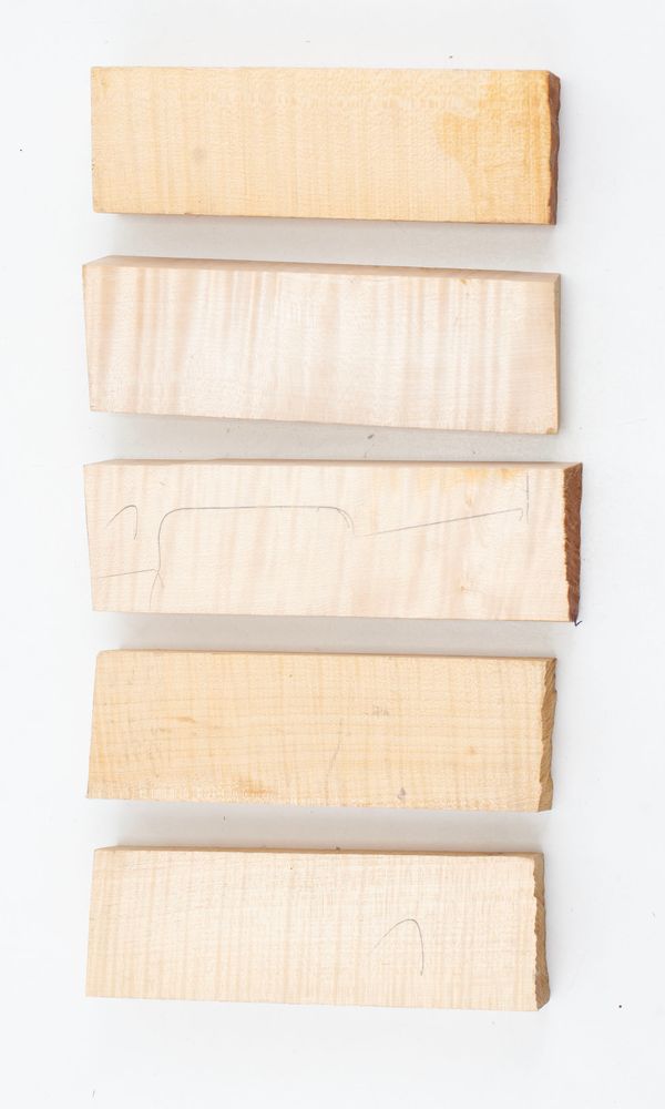 Five violin neck graft blanks, maple