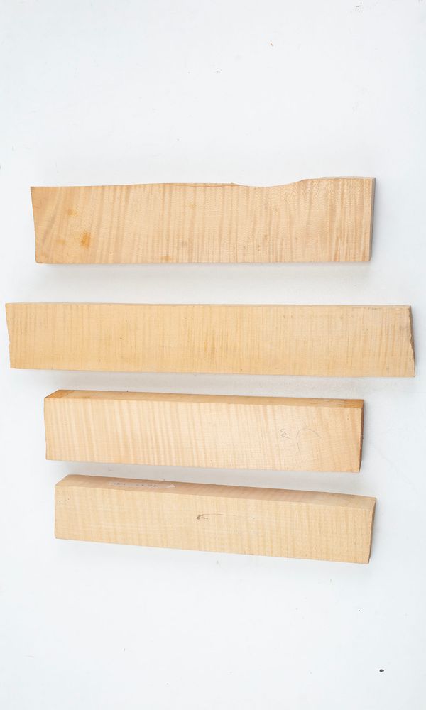 Four violin neck blanks, maple