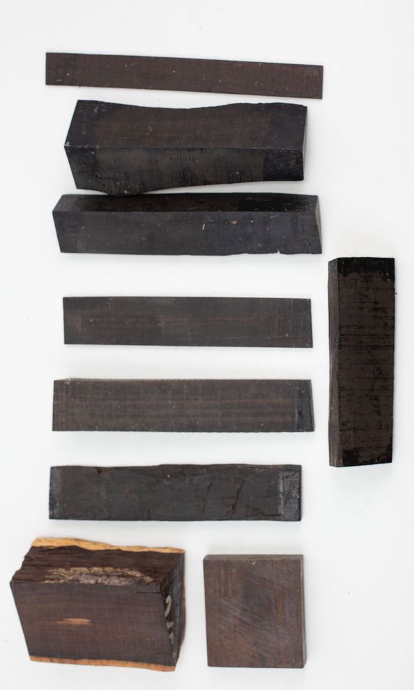 Assorted pieces of wood, ebony