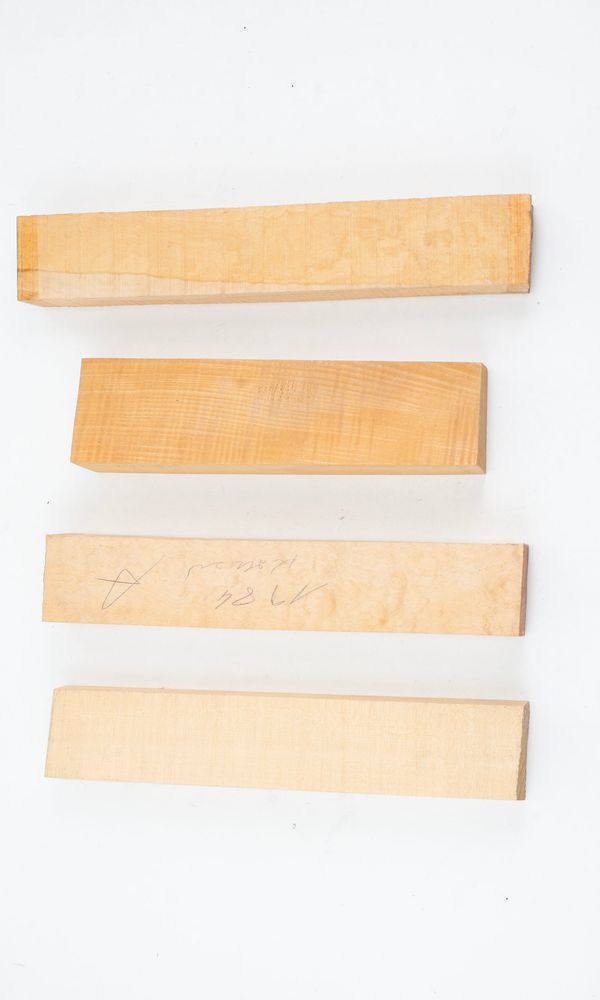 Four violin neck blanks, maple