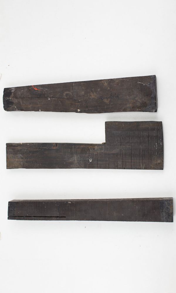Three pieces of wood, ebony