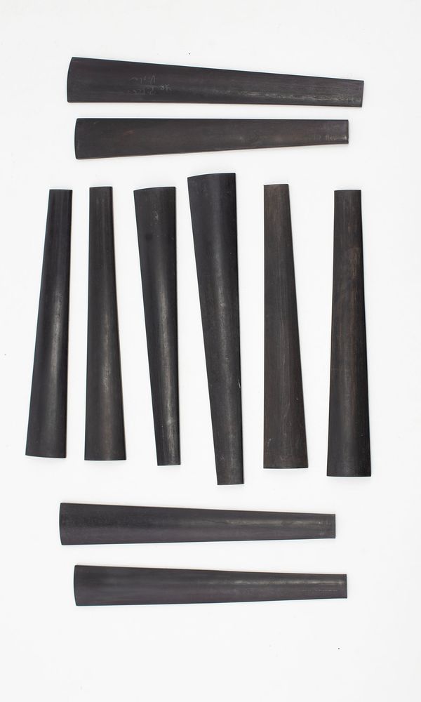 Ten violin fingerboards, ebony (used)