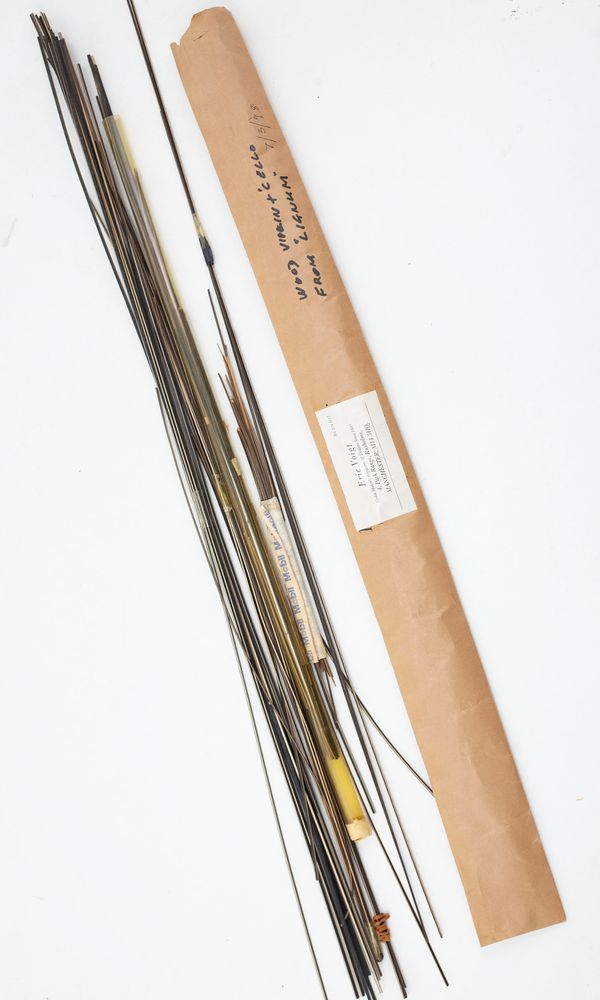 An assortment of violin and cello purfling