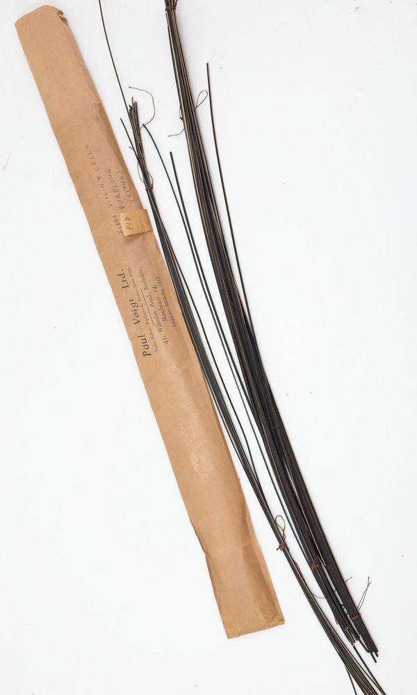 An assortment of violin and cello purfling