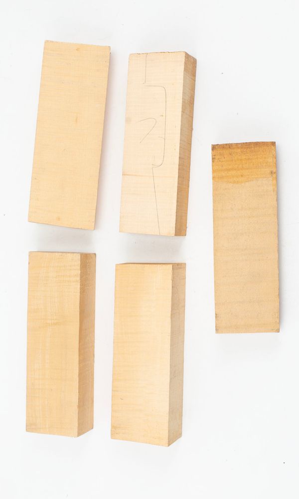 Six violin neck graft blanks, maple
