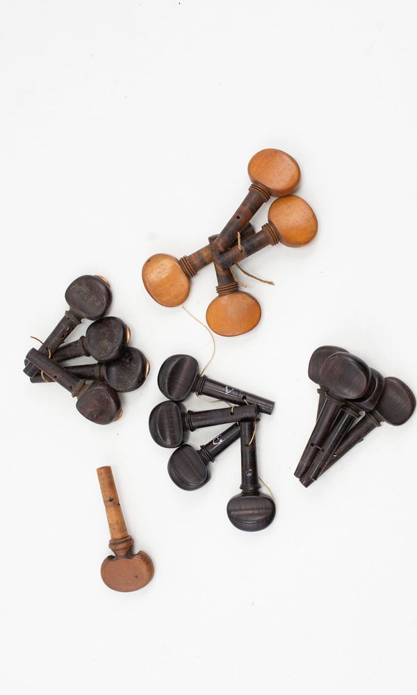 Seventeen cello pegs