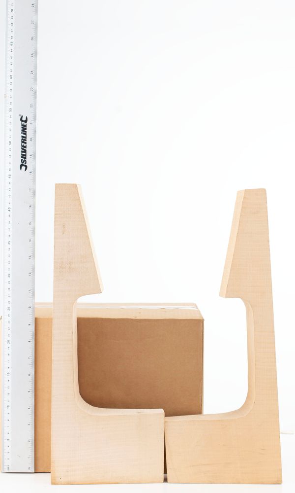 Two cello neck graft blanks, maple (partially made)