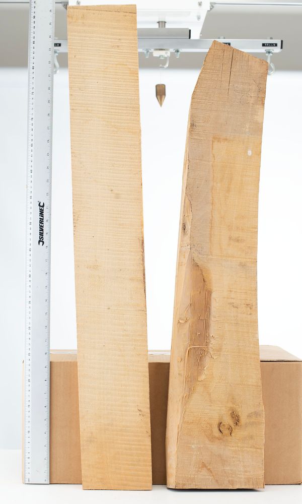 Two cello neck graft blanks, maple