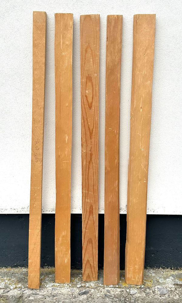 Nine cello bass bars, spruce