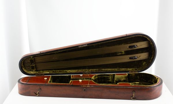 A mahogany violin case, unbranded