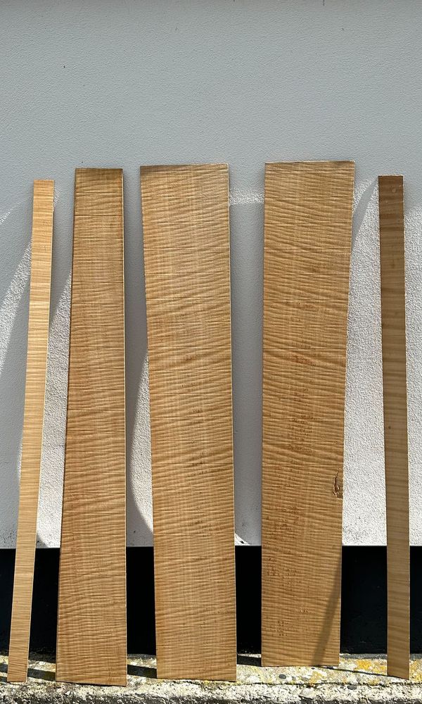 A selection of ribs for violin and cello, maple