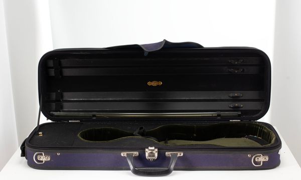 A violin case, branded Negri