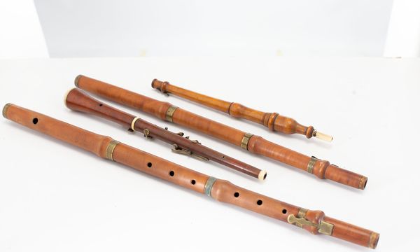 Four historical wind instruments