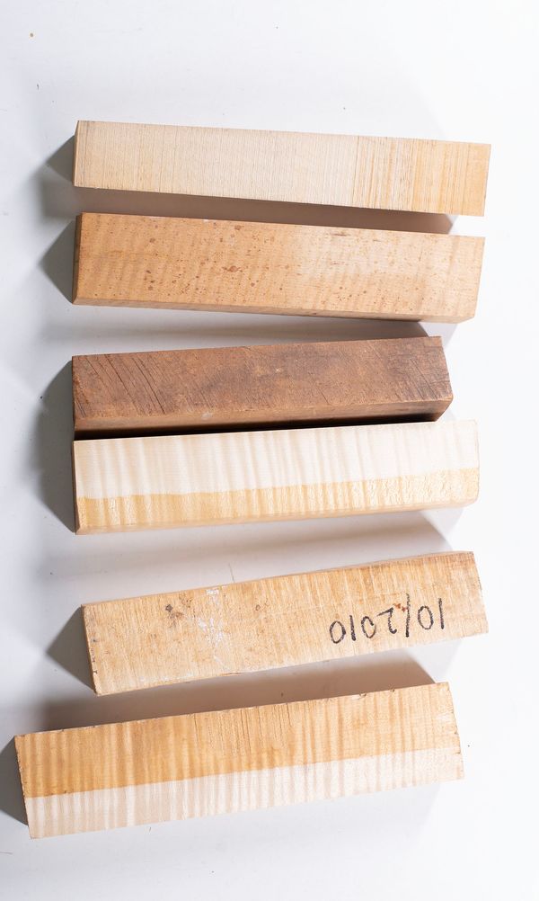 Ten maple neck/scroll blanks