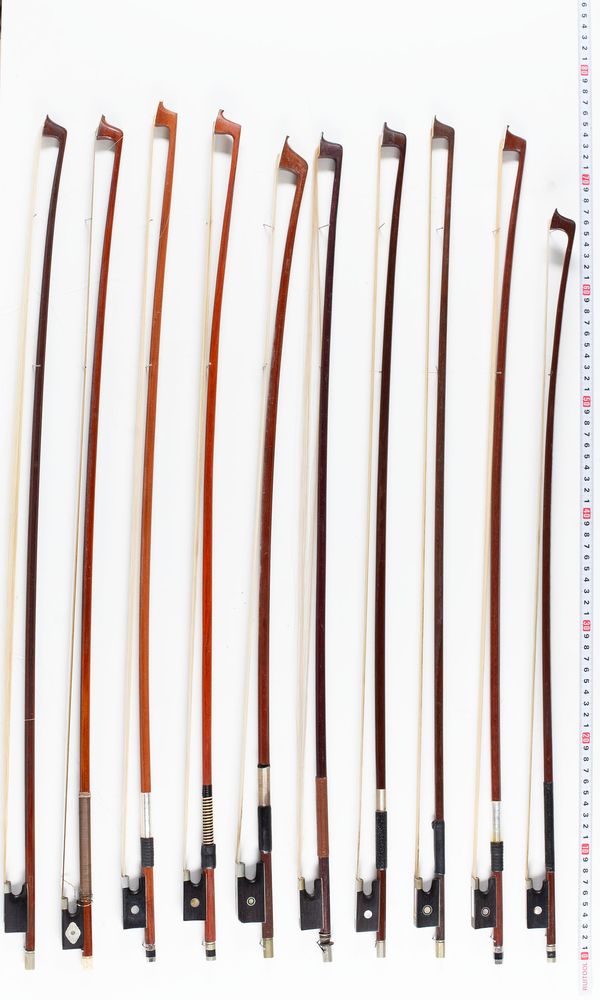 A bundle of eighteen bows, varying sizes