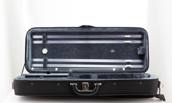 A viola case, branded J. T. L.