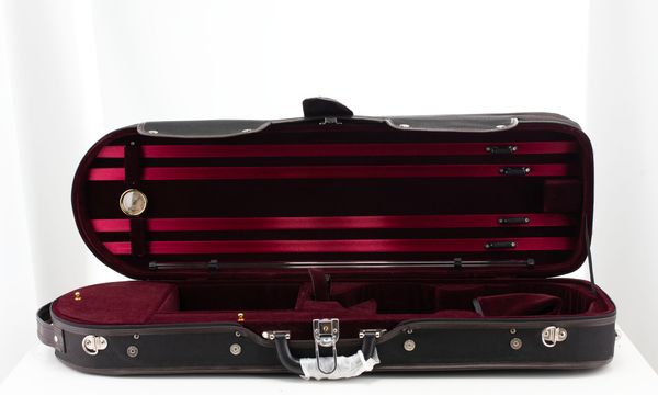 A violin case, with space for four bows