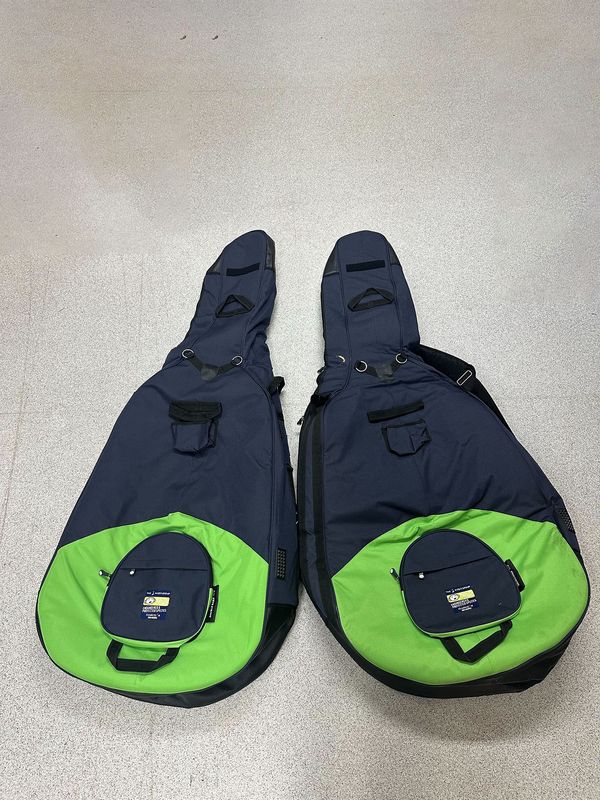Two double bass soft cases