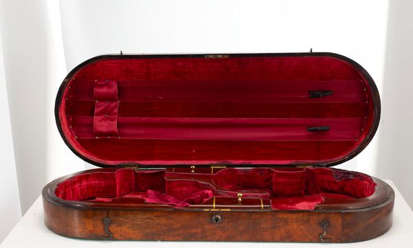 A double violin case, unbranded