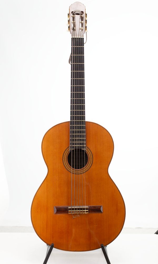 A contrabass classical guitar, labelled Granados