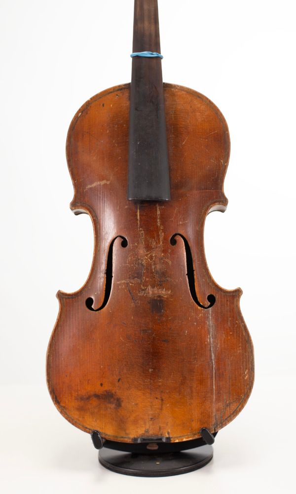 Three full-sized violins, varying sizes